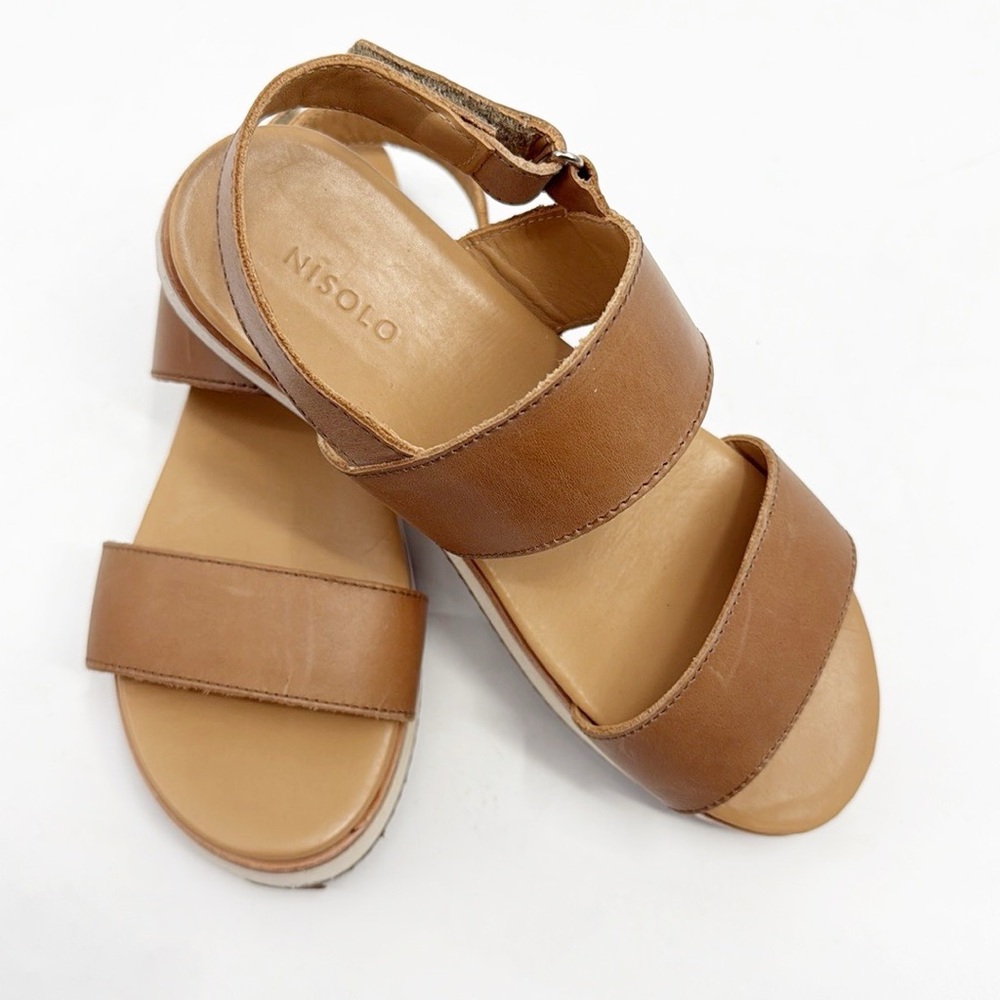 Nisolo Go-To Flatform Sandals Tan size 7.5 Minimalist